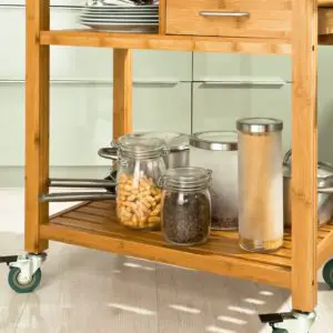 kitchen storage trolley and contents