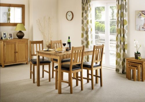 a solid oak dining table