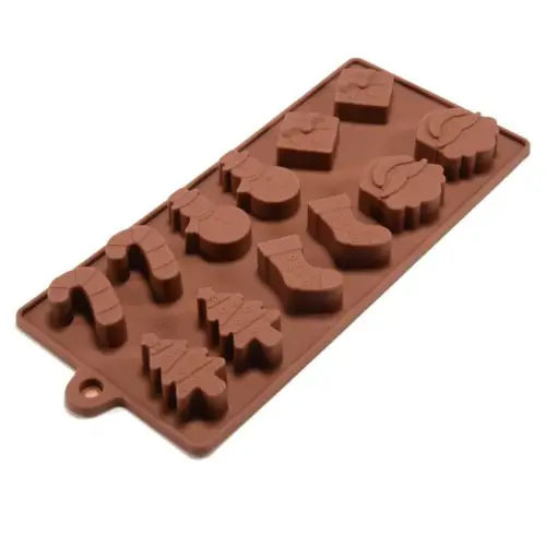 6 silicone Christmas chocolate moulds