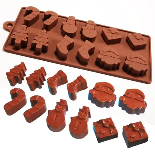 silicone christmas chocolate moulds.